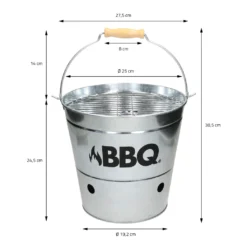 ECD Germany Grilleimer Ø 25cm Mit Grillrost Und Tragegriff, Eimergrill Aus Edelstahl In Silber, Minigrill Mit Belüftung, Campinggrill Holzkohlegrill BBQ Grill Picknickgrill Grillkübel Feuerkübel -Günstiges Laube Lust Geschäft 76eb039f280456c3dd3f62d016aa6aac