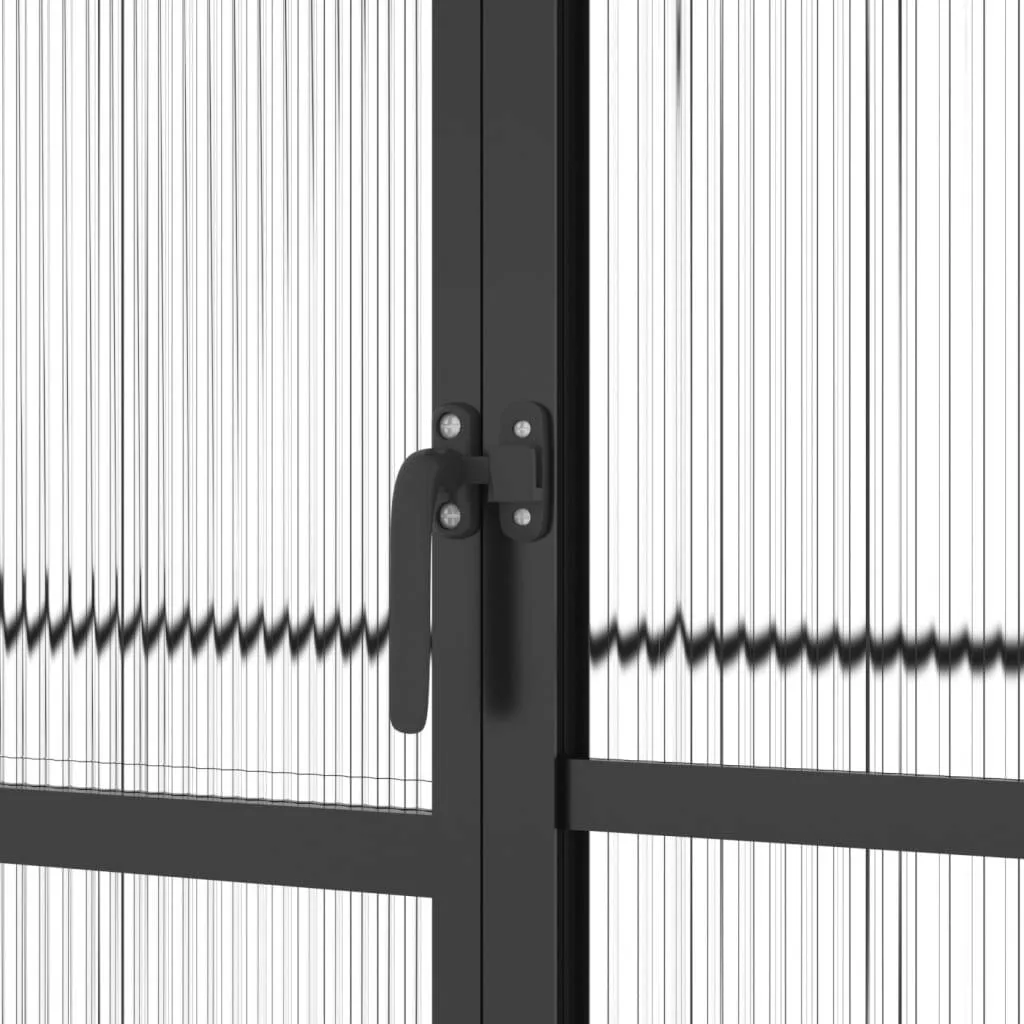 VidaXL Gewächshaus Mit Fundamentrahmen Anthrazit 12,63 M² Aluminimum 9 VidaXL Gewächshaus Mit Fundamentrahmen Anthrazit 12,63 M² Aluminimum – Bild 7