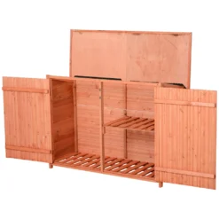 Outsunny Gartenhaus, Gerätehaus Mit 3 Fächern, Geräteschuppen Mit Fachböden, 2 Türen, Asphaltdach, Massivholz Natur 128 X 50 X 82/90 Cm 19 Outsunny Gartenhaus, Gerätehaus Mit 3 Fächern, Geräteschuppen Mit Fachböden, 2 Türen, Asphaltdach, Massivholz Natur 128 X 50 X 82/90 Cm -Günstiges Laube Lust Geschäft 77afa7afd5077b21325d3f82af69ab29