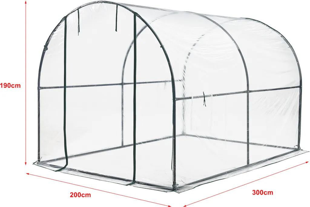 Gewächshaustunnel Grünwald 200x300x190cm Treibhaus Für Gemüseanbau PVC Transparent 5 Gewächshaustunnel Grünwald 200x300x190cm Treibhaus Für Gemüseanbau PVC Transparent – Bild 3