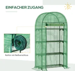 Outsunny Foliengewächshaus Balkon Mit 4 Ablagen Mini Gewächshaus Treibhaus Tomatenhaus Pflanzenhaus Frühbeet Metall Grün 80 X 49 X 160 Cm -Günstiges Laube Lust Geschäft 7a434e3cf2e1794672f2cea34896ccd0