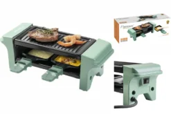 Bestron Raclette Für 1 Bis 2 Personen, Mini Tischgrill Mit Zwei Pfännchen Und Zwei Holzschabern, 350 Watt, Farbe: Grün/Schwarz -Günstiges Laube Lust Geschäft 7d8baef483aa5466f2e3b9b7c3fc3bc7