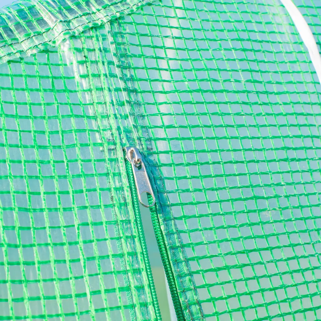 Outsunny Folien Gewächshaus Foliengewächshaus Treibhaus Frühbeet Pflanzenhaus Tomatenhaus Giebeldach 600 × 300B × 200H Cm 9 Outsunny Folien Gewächshaus Foliengewächshaus Treibhaus Frühbeet Pflanzenhaus Tomatenhaus Giebeldach 600 × 300B × 200H Cm – Bild 7