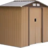 Outsunny Gerätehaus Mit Fundament Geräteschuppen Gartenhaus Garten Schuppen Metall Braun 213 X 130 X 185 Cm -Günstiges Laube Lust Geschäft 7fdf1b2429cb7ae12c92fd68853384ac