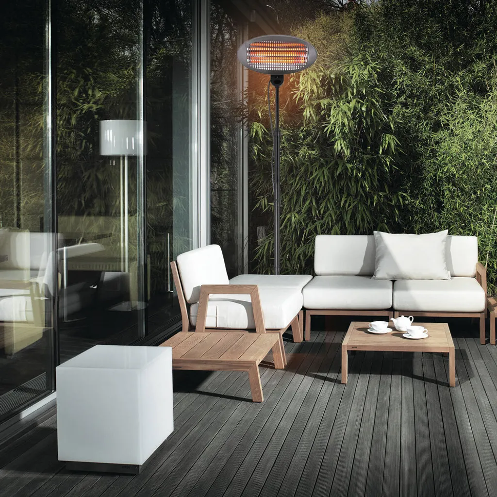 Monzana Heizstrahler Wärmestrahler Terrassenheizer 3 Heizstufen 2000 Watt Stabiler Metallfuß Umkippsicherung 4 Monzana Heizstrahler Wärmestrahler Terrassenheizer 3 Heizstufen 2000 Watt Stabiler Metallfuß Umkippsicherung – Bild 2