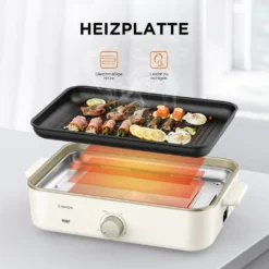 CalmDo 3-in-1 Grills & Elektrische Pfanne – Multifunktionaler Kochtopf, Elektropfannen ,Elektrogrills,1400 W Bratpfanne, Grillpfanne Mit Antihaftbeschichtung, 3 Einstellbare Temperatur, Maschinenwaschbar -Günstiges Laube Lust Geschäft 8020e1de09af1b30e6045678e4016f6f