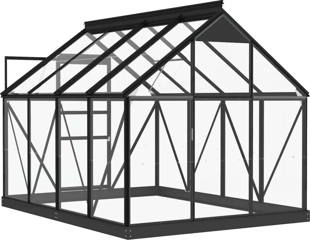 Chunhe Glas Gewächshaus Anthrazit 155x200,5x191 Cm Aluminium 7 Chunhe Glas Gewächshaus Anthrazit 155x200,5x191 Cm Aluminium – Bild 5
