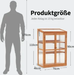 M MCombo Gewächshaus Frühbeet Aus Holz, Für Balkon & Garten, Klein Treibhaus Greenhouse Aufsatz Kasten Winterfest, 46*76*110cm, 0760 (Orange ) -Günstiges Laube Lust Geschäft 819bff79571d26b7cb157b1f53d20f7e