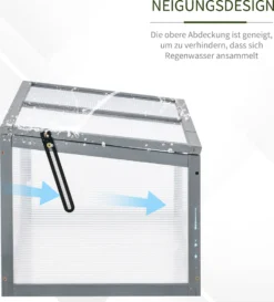 Outsunny Frühbeet Treibhaus Gewächshaus Frühbeetkasten Pflanzenbeet Mit Abdeckung Aus Holz Und Polycarbonat Wetterfest Grau 90 X 46 X 40 Cm -Günstiges Laube Lust Geschäft 81b4eab70285be01f2c6558df28b0ea1