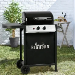 BIGHORN Gasgrill 2 Brenner Mit Seitenablage, Grillwagen Mit Räder, Warmhalte- Und Grillrost -Günstiges Laube Lust Geschäft 82e9ea68ca8ad7ebe92931cfae51f37b
