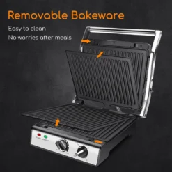 Aigostar Kontaktgrill, Sandwichmaker, 180° Aufklappbar Als Tischgrill, Panini Grill Mit Abnehmbaren Platten, Regelbarer Thermostat &Timer, Antihaftbeschichtet, 2000W -Günstiges Laube Lust Geschäft 83570991e8bac2ddaa5e84b717b99714