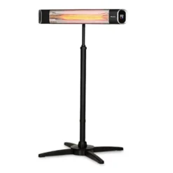 Blumfeldt Dark Wave Infrarotstrahler, Heizstrahler Terrasse, MinimalGlare Heating Tube: Goldbeschichtete Carbonröhre, 9 Heizstufen, Timer, IP65, LED-Display, Deckenheizstrahler Mit 2000 W