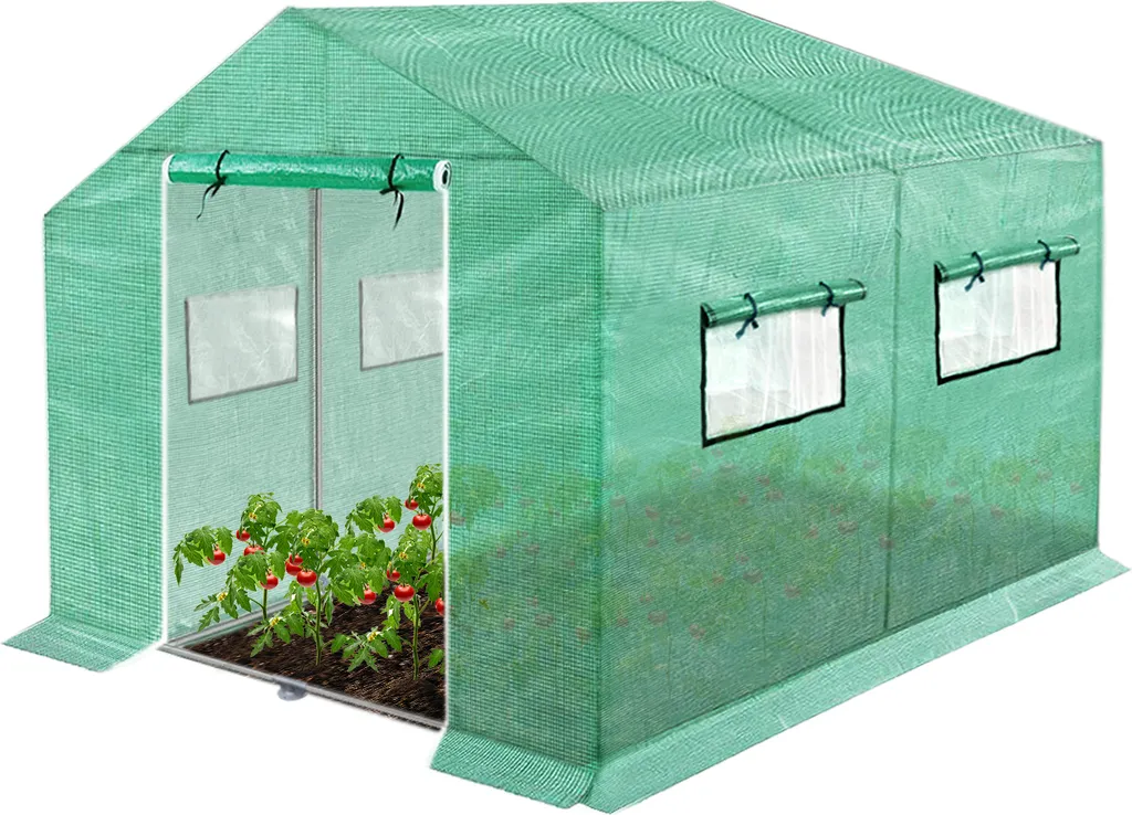 LZQ Gewächshaus Foliengewächshaus Mit Gitternetzfolie Und Fernster 3x2x2m 6m² Winterfest Tomatenhaus Gewächshäuser Pflanzenhaus Anzucht 15 LZQ Gewächshaus Foliengewächshaus Mit Gitternetzfolie Und Fernster 3x2x2m 6m² Winterfest Tomatenhaus Gewächshäuser Pflanzenhaus Anzucht – Bild 13