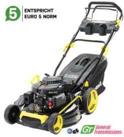 Craftfull Benzinrasenmäher CR-196-10, 53 Cm Schnittbreite, Benzin Rasenmäher Mit Radantrieb, 196 Cc, 4,4 KW / 6PS, Euro 5 Norm, 5in1, Loncin Marken Motor, GT-Markengetriebe, 8 Stufen Höhenverstellbar, 62 Liter Fangsack, Easy-Clean-Funktion