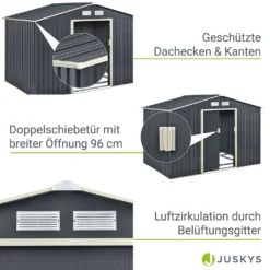Juskys Metall Gerätehaus XXL Mit Satteldach, Schiebetür & Fundament - 15m³ - 277×319×192 Cm - Anthrazit - Geräteschuppen Gartenhaus Garten Schuppen 18 Juskys Metall Gerätehaus XXL Mit Satteldach, Schiebetür & Fundament - 15m³ - 277×319×192 Cm - Anthrazit - Geräteschuppen Gartenhaus Garten Schuppen -Günstiges Laube Lust Geschäft 86efe3ab15b1aaaaeda2476afc535e43