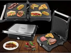 Cheffinger 8tlg. Messerständer Holzoptik Drehbar Schwarze Klingen Messerset