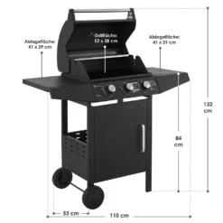 Juskys BBQ Gasgrill Louisiana 8,1 KW Mit 3 Brenner, Grillrost, Deckel Mit Thermometer, Warmhalterost & Seitenablagen – Grillwagen Mit Stahl Korpus -Günstiges Laube Lust Geschäft 873a9084d6ffecc107eac37c63922285