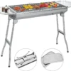 SunJas Holzkohlegrill CA-12, Tragbar, Klappgrill, Mit 2 Stück Grillrost Standgrill, Edelstahl Klappgrill,BBQ Standgrill Tragbar Camping Grill Campinggrill -Günstiges Laube Lust Geschäft 87b3cb38f6c3164c7ad1bf120d1af625