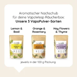 VapoWesp Räucherbox Inkl. Pulver Orange & Rosemary (50 G) Wespen Schutz Vertreiben DHDL Höhle Der Löwen Vapu Wasp Näturlich Bienenfreundlich -Günstiges Laube Lust Geschäft 88c281ab51f54bc03b94124d84f9856d