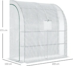 Outsunny Foliengewächshaus Gewächshaus Treibhaus Mit 2 Türen Pflanzenaufzucht UV-Schutz Stahl PE Weiß 200 X 100 X 213 Cm -Günstiges Laube Lust Geschäft 898f1c6dc84b945e2d21ea0e54b81e44
