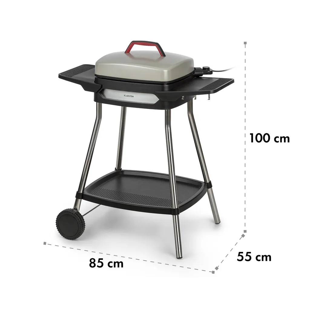 Klarstein Gatsby Elektrogrill Standgrill Tischgrill , Leistung: 2000 W , EasyGrill Concept , Grillfläche: 40 X 36 Cm / Aluminiumdruckguss / Antihaft / Grillhaube , Zwei Seitentische , Ablage Im Standfuß , Stufenloses Thermostat , Fettauffangschale , Beige / Schwarz 11 Klarstein Gatsby Elektrogrill Standgrill Tischgrill , Leistung: 2000 W , EasyGrill Concept , Grillfläche: 40 X 36 Cm / Aluminiumdruckguss / Antihaft / Grillhaube , Zwei Seitentische , Ablage Im Standfuß , Stufenloses Thermostat , Fettauffangschale , Beige / Schwarz – Bild 9