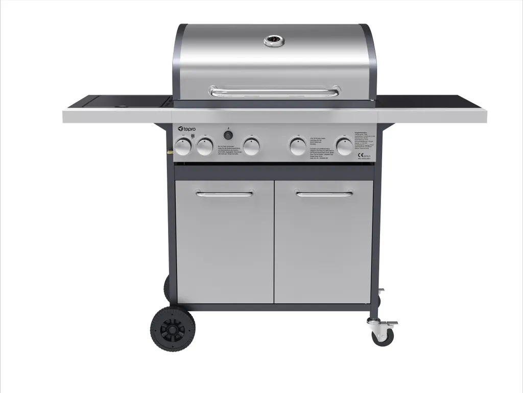 Tepro Edelstahl Gasgrill "Rosedale" 4 + 1-Brenner Mit Seitenkocher 4 Tepro Edelstahl Gasgrill "Rosedale" 4 + 1-Brenner Mit Seitenkocher – Bild 2