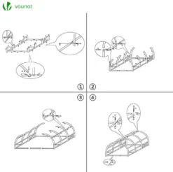 VOUNOT Gewächshaus Foliengewächshaus Winterfest Tomatenhaus Folientunnel, 3x3x2m 9m² -Günstiges Laube Lust Geschäft 8be6b141ed01107e195c029ac2780f17