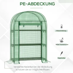 Outsunny Foliengewächshaus Balkon Mit 4 Ablagen Mini Gewächshaus Treibhaus Tomatenhaus Pflanzenhaus Frühbeet Metall Grün 80 X 49 X 120 Cm -Günstiges Laube Lust Geschäft 8c4166c79ffc693bd958f9f7df9f6d84