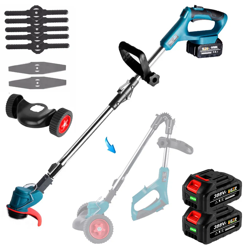 1500W Elektrorasenmäher Akku Rasenmäher Mit Rolle Und 2 Batterien 3 1500W Elektrorasenmäher Akku Rasenmäher Mit Rolle Und 2 Batterien