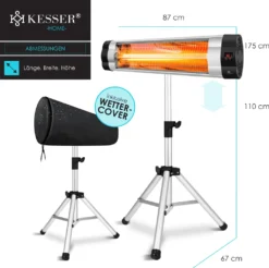 KESSER® Infrarotstrahler Heizstrahler Terrassenstrahler 2500W Mit Fernbedienung Inkl. Schutzhülle Höhenverstellbarem Teleskopstativ Wickeltischstrahler Terrassenheizer Quarzstrahler Infrarot, Leistung:2500W Mit Fernbedienung 14 KESSER® Infrarotstrahler Heizstrahler Terrassenstrahler 2500W Mit Fernbedienung Inkl. Schutzhülle Höhenverstellbarem Teleskopstativ Wickeltischstrahler Terrassenheizer Quarzstrahler Infrarot, Leistung:2500W Mit Fernbedienung -Günstiges Laube Lust Geschäft 8c9317c58d4e93d3cbe9d6186f247aa5