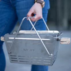 KNISTER Grill PREMIUM - Mobiler Holzkohlegrill Aus Edelstahl - GERMANY - 28-49x20cm -Günstiges Laube Lust Geschäft 8ca9b6c34ea5659c4f53f71ef7adee26