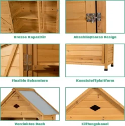 COSTWAY Gartenschrank Mit Satteldach Gerätehaus Wetterfest Geräteschuppen Werkzeugschrank Holz Geräteschrank 177x80x45cm 15 COSTWAY Gartenschrank Mit Satteldach Gerätehaus Wetterfest Geräteschuppen Werkzeugschrank Holz Geräteschrank 177x80x45cm -Günstiges Laube Lust Geschäft 8d9eb89b891da47bfb247753adb34780