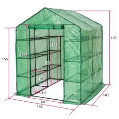 Tectake Foliengewächshaus Mit Quadratischer Grundfläche 143x143x195cm - Grün -Günstiges Laube Lust Geschäft 8dc51343673dcd113246e3269ada6eb2