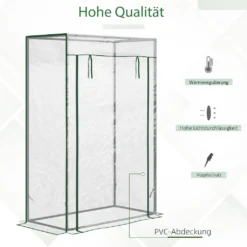 Outsunny Gewächshaus Treibhaus Tomatenhaus Frühbeet Mit Tür Zum Aufrollen Stahl PVC Transparent 100x50x149 Cm -Günstiges Laube Lust Geschäft 8dce49f838f056476db705352910e7d1