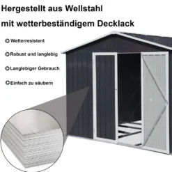 Metall XXXL Gerätehaus 305x254x191cm Mit Fundament Satteldach Geräteschuppen Garten Schuppen Pultdach Schwarz 15 Metall XXXL Gerätehaus 305x254x191cm Mit Fundament Satteldach Geräteschuppen Garten Schuppen Pultdach Schwarz -Günstiges Laube Lust Geschäft 8ddf7cf82832f5e5c3ade30ecbd0e897