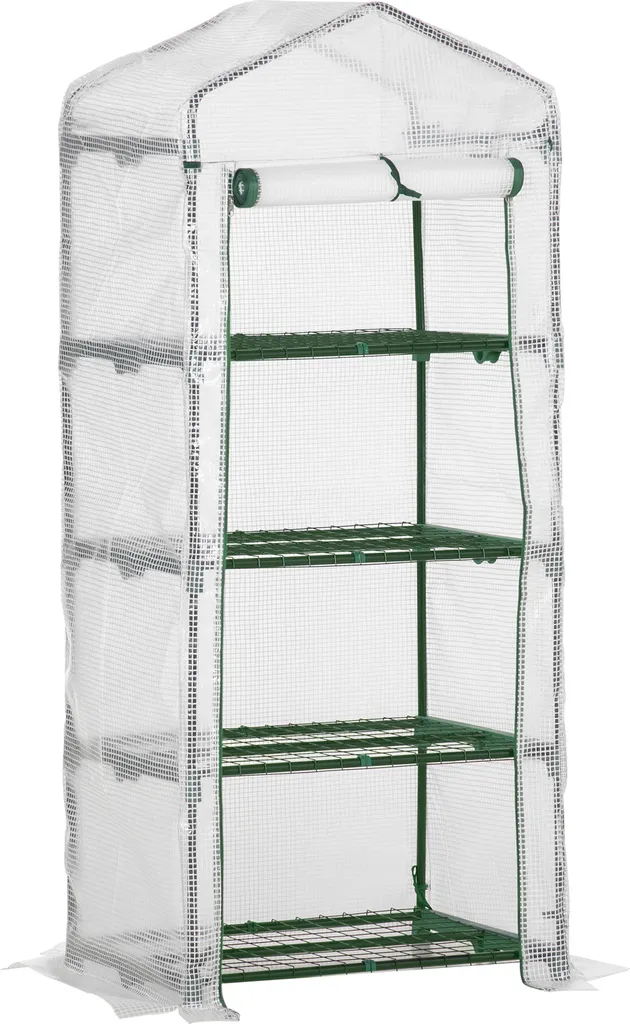 Outsunny Folien Gewächshaus Treibhaus Tomatenhaus Pflanzenhaus Frühbeet 4 Regalfächer Weiß 70 X 50 X 160 Cm 3 Outsunny Folien Gewächshaus Treibhaus Tomatenhaus Pflanzenhaus Frühbeet 4 Regalfächer Weiß 70 X 50 X 160 Cm