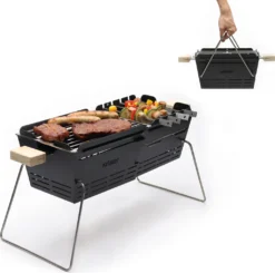 Knister Grill "Original" - Auseinanderziehbar, 28-49x20 Cm Grillfläche, 4.3kg, Stahl Feuerfest Pulverbeschichtet