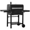 HOMCOM Outsunny Holzkohlegrill BBQ Gartengrill Mit Deckel Und Ablagen Metall Smoker BBQ Warmhalteplatte Regale Gartenparty Transportrollen Schwarz 124 X 66 X 112 Cm -Günstiges Laube Lust Geschäft 8f7f1206409c61bdb95c9269034a5674