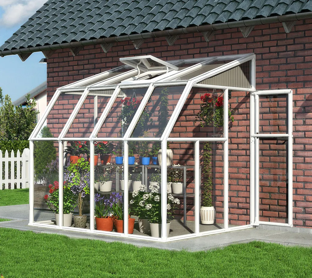 Rion Kunststoff Anlehngewächshaus Sun Room 34 | Weiß | 262x201x247x Cm 6 Rion Kunststoff Anlehngewächshaus Sun Room 34 | Weiß | 262x201x247x Cm – Bild 4