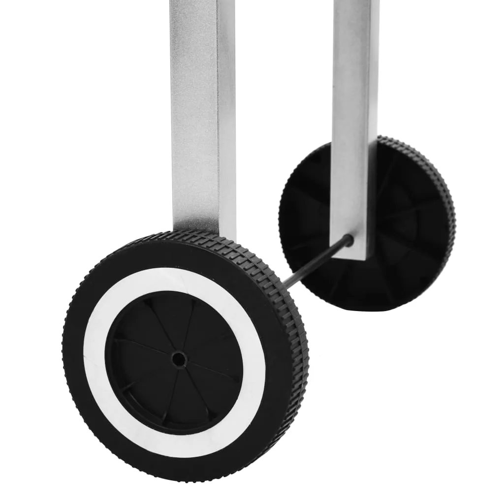 VidaXL XXL Holzkohlegrill Grillwagen Mit 2 Regalen Edelstahl 7 VidaXL XXL Holzkohlegrill Grillwagen Mit 2 Regalen Edelstahl – Bild 5