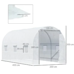 Outsunny Gewächshaus Foliengewächshaus Treibhaus Pflanzenhaus Folien 450x200x200 Cm -Günstiges Laube Lust Geschäft 910ac0ca13fe52f596ba03f8faa12d42
