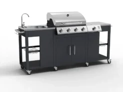 Tepro Gasgrill-Küche Outdoorküche "Petersburg" Mit Waschbecken Und Seitenkocher, 4 + 1 Brenner