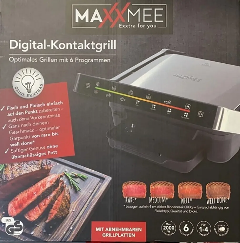 Kontaktgrill Tischgrill Sandwichtoaster Mit 6 Programmen - 2000W MAXXMEE 21 Kontaktgrill Tischgrill Sandwichtoaster Mit 6 Programmen - 2000W MAXXMEE – Bild 19