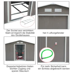 Outsunny Gerätehaus Metall Geräteschuppen Gartenhaus Garten Schuppen (L213 X W127 X H185cm) -Günstiges Laube Lust Geschäft 922eae3ea6d44f84574aba4640104bda