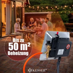 KESSER® Gasheizer Heizstrahler Gas Aufsatz Strahler Inkl. Piezo Zündung Schlauch & Regler Flaschenhalterung Gasheizstrahler Aufsatzheizstrahler Betrieben Mit Propan - Gas Für 5 Kg Oder 11 Kg Flaschen, Farbe:Silber -Günstiges Laube Lust Geschäft 92aeb72f904e1b96a856a3ff322f5a6b