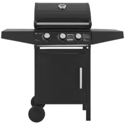 Juskys BBQ Gasgrill Louisiana 8,1 KW Mit 3 Brenner, Grillrost, Deckel Mit Thermometer, Warmhalterost & Seitenablagen – Grillwagen Mit Stahl Korpus -Günstiges Laube Lust Geschäft 92f8f37ec000ab72fb091723aec90557