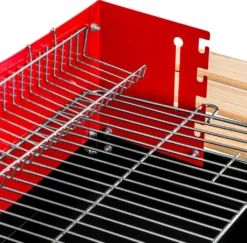 Tectake Holzkohlegrill Grillwagen - Schwarz/rot -Günstiges Laube Lust Geschäft 9300d0111dba2b37af7d311016bca83b