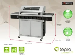 Tepro Edelstahl Gasgrill Keansburg 6 Special Edition, 6-Brenner Inkl. Powerzone Plus Infrarot-Backburner Plus Infrarotseitenbrenner -Günstiges Laube Lust Geschäft 934d47544052b9b2169ca272c2ef2710