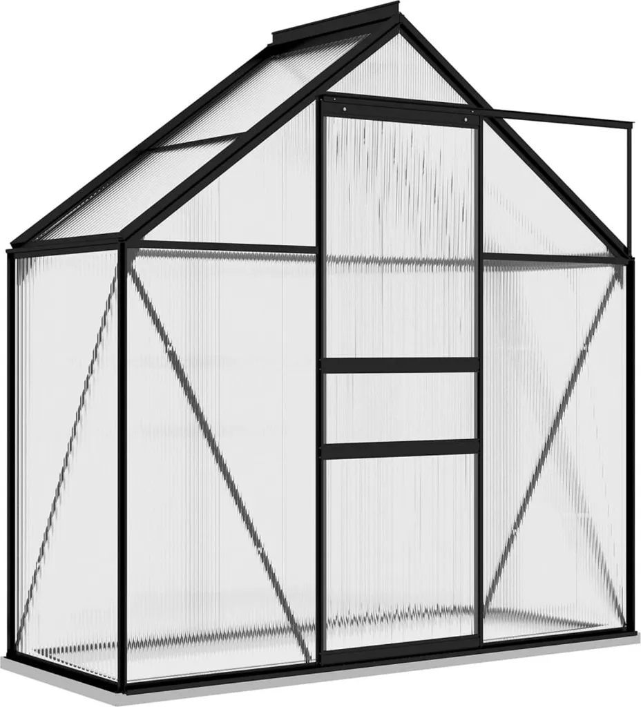 VIDAXL Gewaechshaus Anthrazit Aluminium 1,33 M2 4 VIDAXL Gewaechshaus Anthrazit Aluminium 1,33 M2 – Bild 2