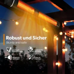 TRESKO Infrarot Heizstrahler 3000W Schwarz Mit Fernbedienung | Wärmestrahler Terrasse Elektrisch Mit 3 Heizstufen | Terrassenstrahler Innen & Außen | Wand-Heizstrahler Infrarotstrahler Quarzstrahler Wickeltischstrahler -Günstiges Laube Lust Geschäft 945a4a8d684d0d3f32053b6dc41f0a17
